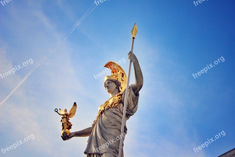 Vienna Europe Austria Statue Golden