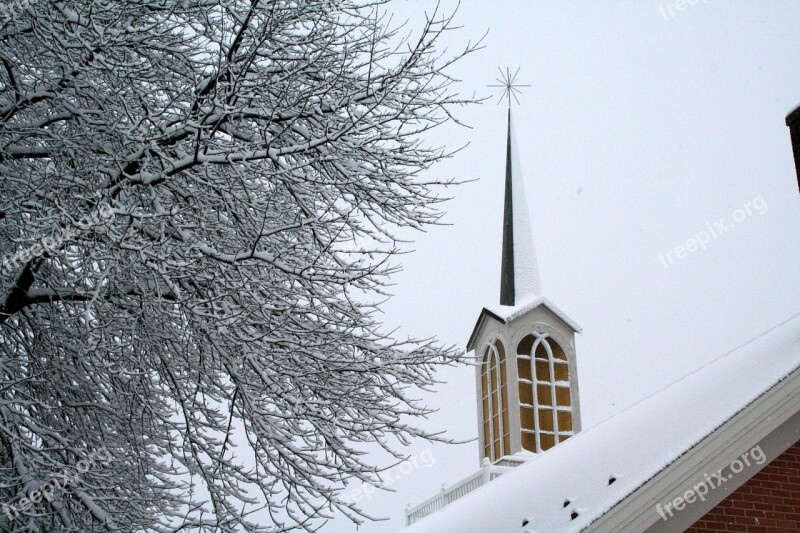 Park View Mennonite Church Mennonite Church Steeple Winter