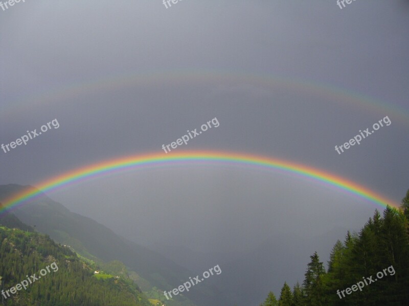 Rainbow Clouds Mood Sky Weather