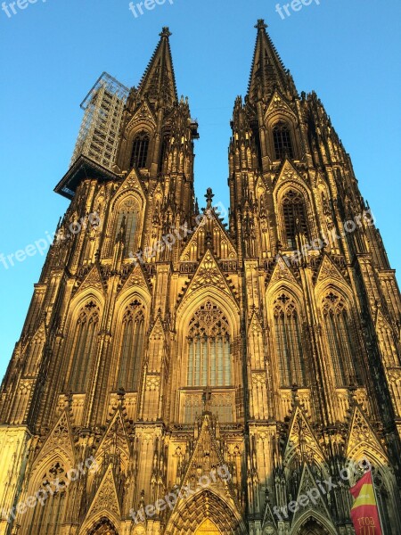 Cologne Cathedral Dom Church Site Scaffolding