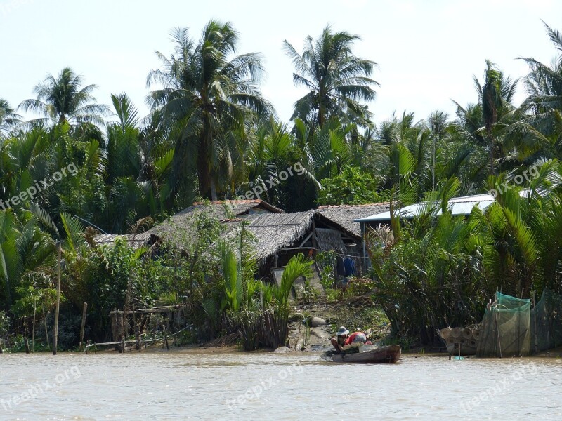 Vietnam Mekong River River Boat Traffic