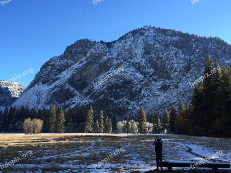 Usa Yosemite Park Landscape Mountains Free Photos