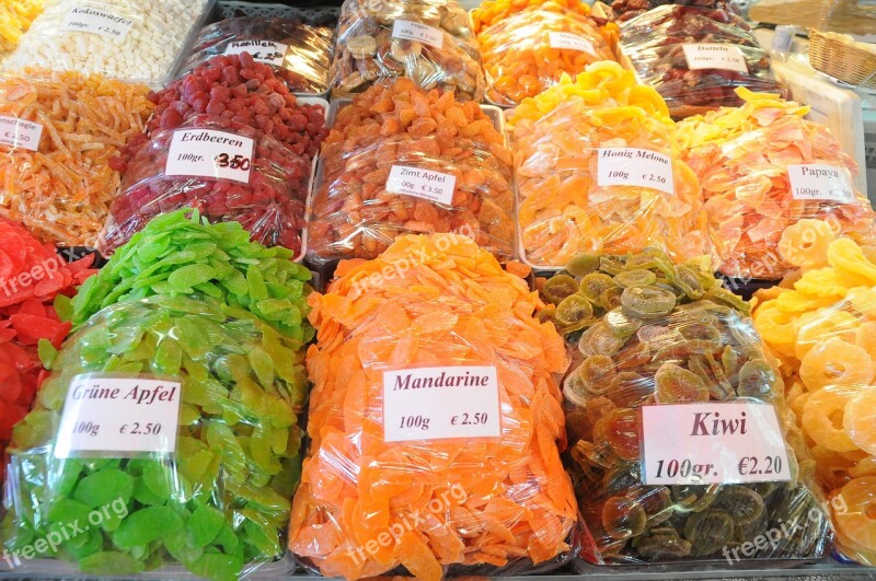 Candied Fruit Naschmarkt Vienna Colorful Free Photos