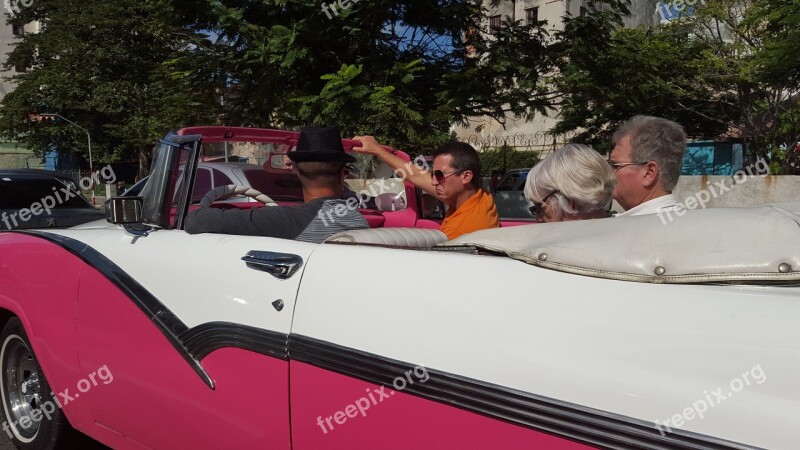 Vintage Car Antique Pink Cabriolet