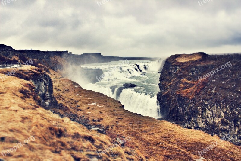 Iceland Waterfall Nature Water Landscape