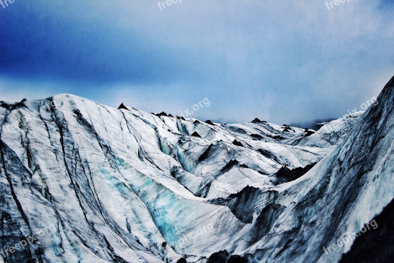 Glacier Iceland Snow Ice Nature