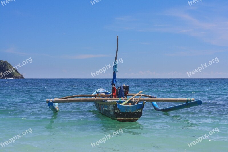 Boat Sea Bay Indonesia Bali