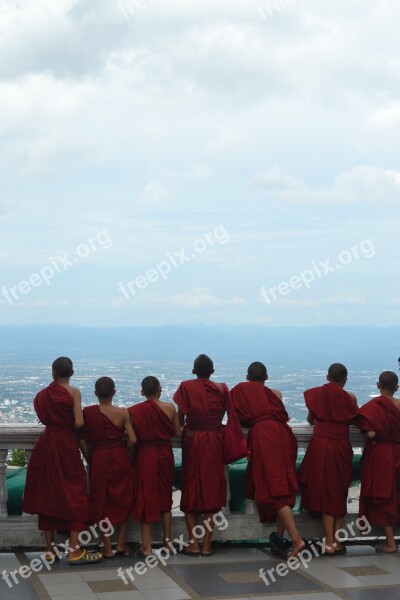 Thailand Monks Temple Culture Religion