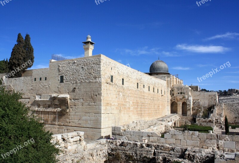 Jerusalem Israel Temple Monument The Ruins Of The