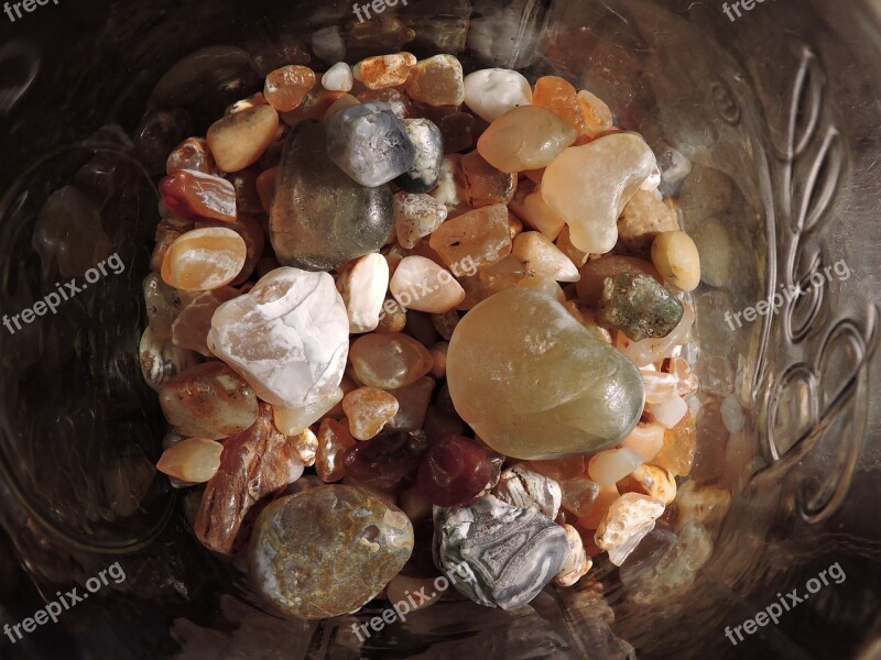 Agates Rocks Jar Stones Treasure