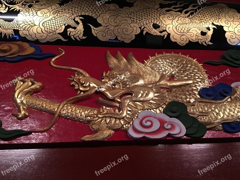 Throne Decoration Okinawa Dragon Dragon Throne Dragon Free Photos