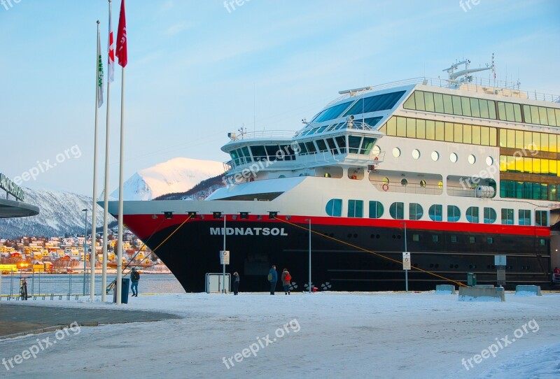 Norway Tromsö Ferry Hurtigruten Wharf