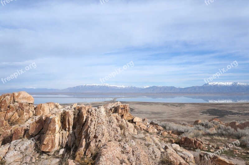 Great Salt Lake Antelope Island Utah United States Free Photos