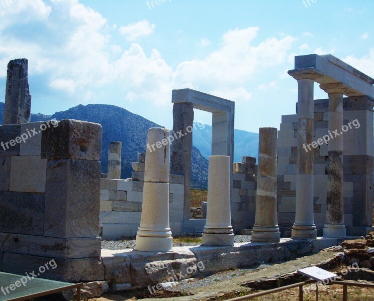 Column Ancient Ruins Ruins Stones Greek Antiquity