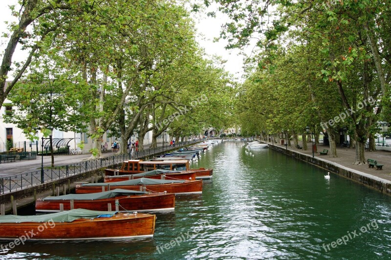 Annecy Channel Boats Water Channels