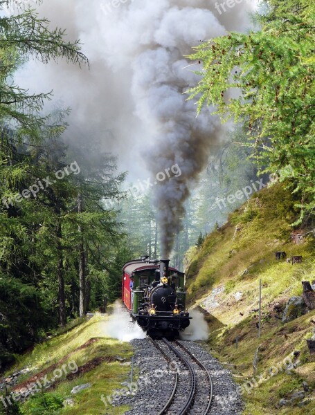 Steam Locomotive Narrow Gauge Rack Railway Furka Slope