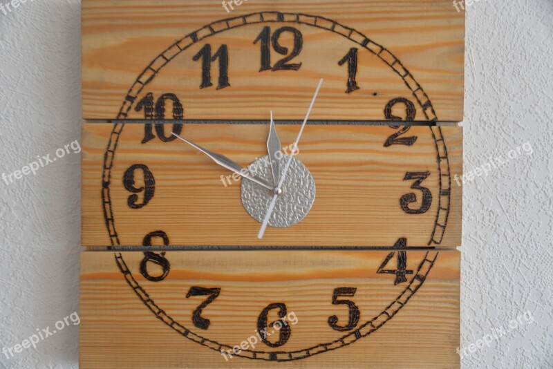 Clock Rustic Wood Wooden Structure Time