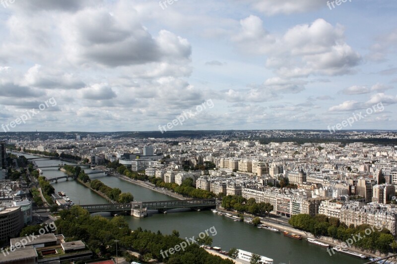 Paris The River Seine Panorama View River