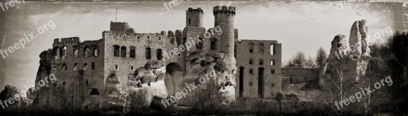 Castle The Ruins Of The Monument Ogrodzieniec Poland