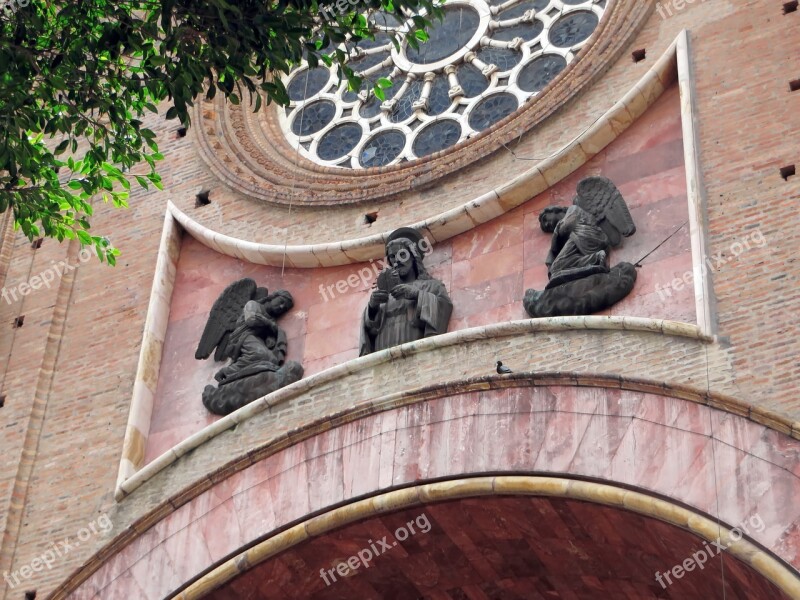 Ecuador Cuenca Cathedral Porch Statues