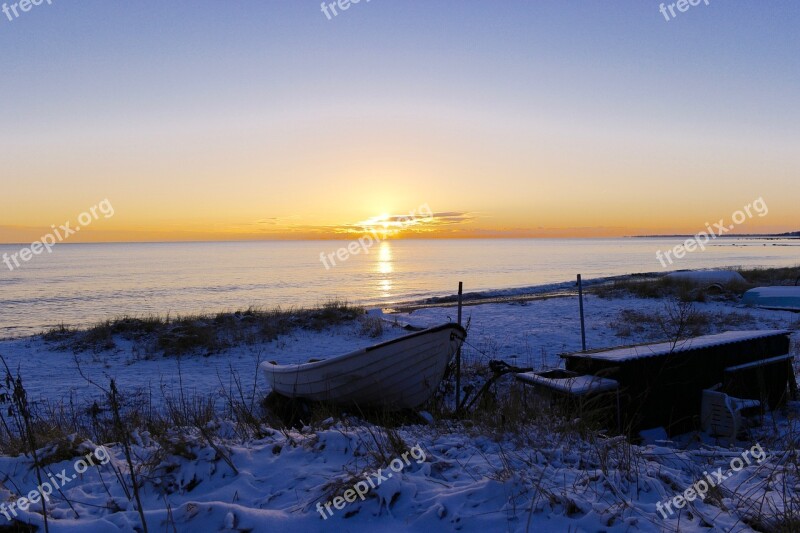 Sunset Ystad Sea Beach Free Photos