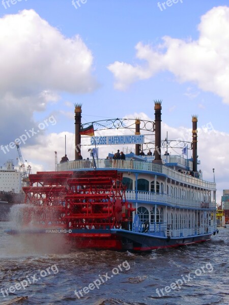 Hamburg Harbour Cruise Steamboat Ship Paddle Steamers