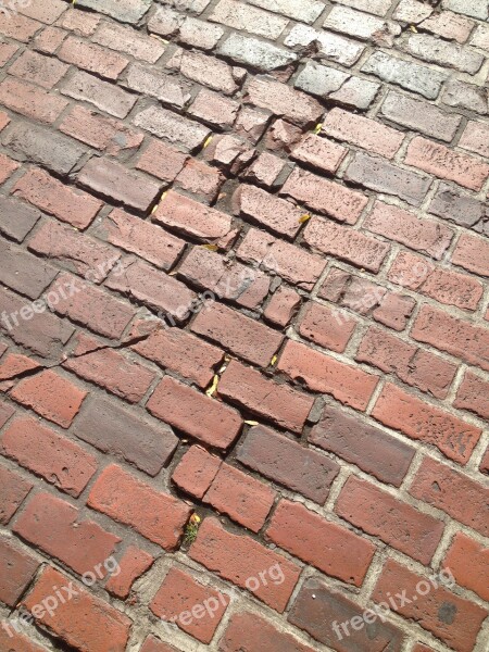 Boston Massachusetts Cracked Sidewalk Urban