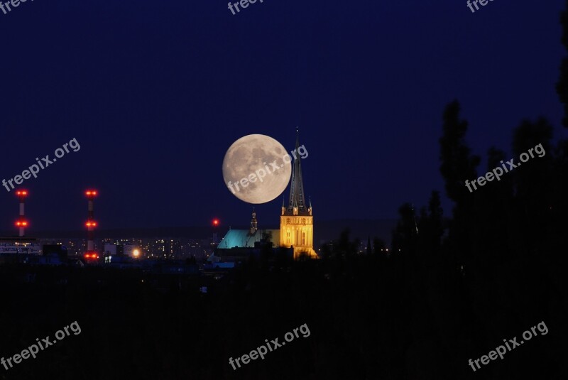 Moon View Panorama Sky Architecture