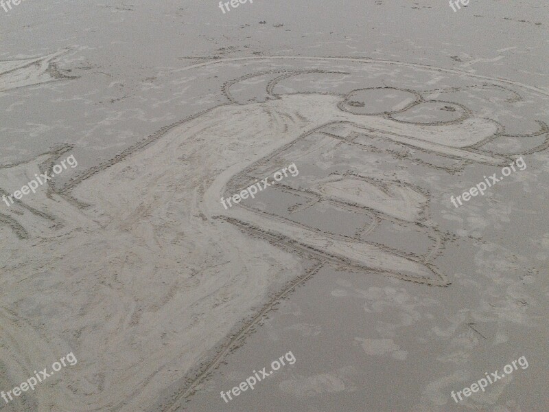 Beach Sand Monster Drawing Sandy Beach