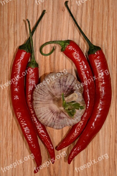 Garlic Chilli Pepper Vegetable Food