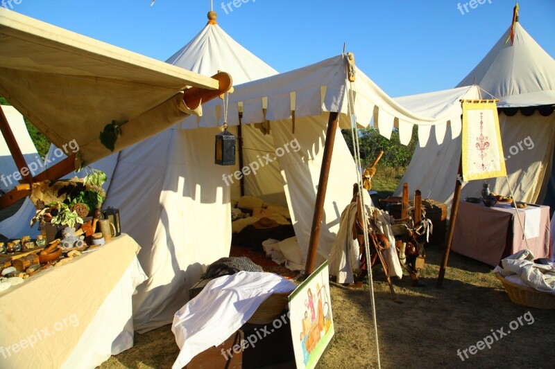 Medieval Festival Tent Camp Knight Weapons