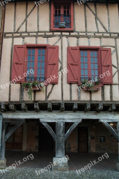 France Mirepoix Timbered Houses Arcades South Of France