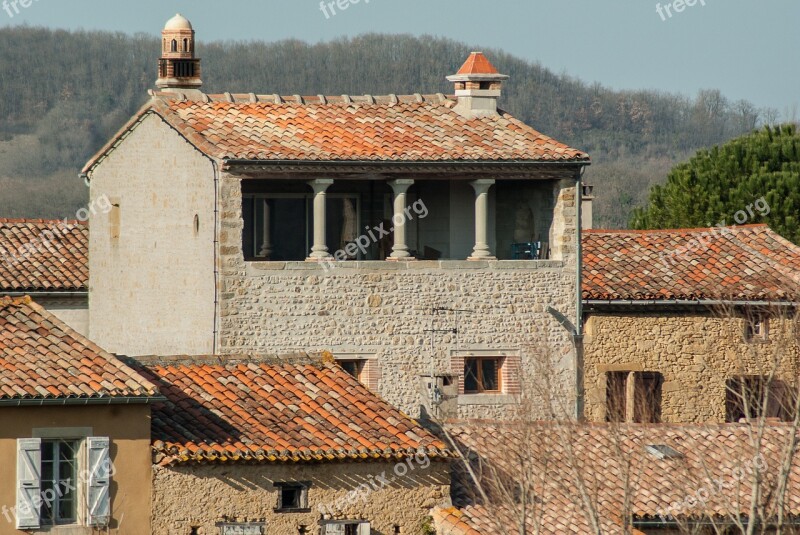 France Lala Village Tiled Roofs Medieval Villages