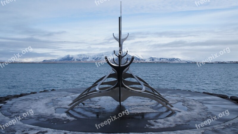 Iceland Reykjavik Viking Solfar Sun Voyager Landscape