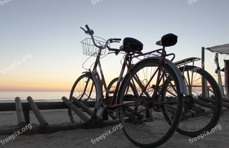 Bicycle Retro Sunset Beach Andalusia