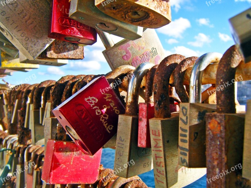 Locks Old Lock Padlocks Bridge Old