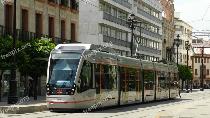 Tram Seville Streetcar Transit Rail