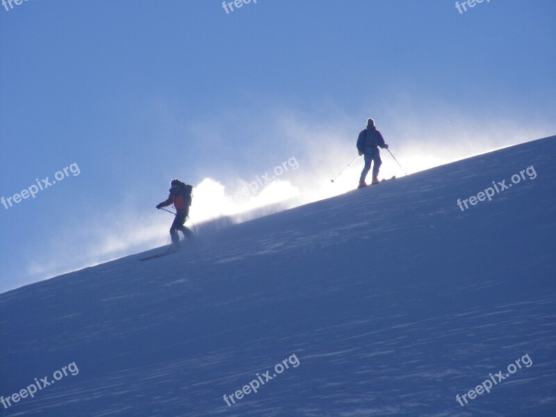 Profile Mountain Skiing Slope The Snow