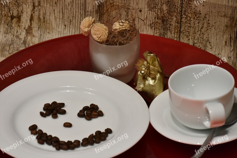 Plate Cup Coffee Cup Coffee Coffee Beans