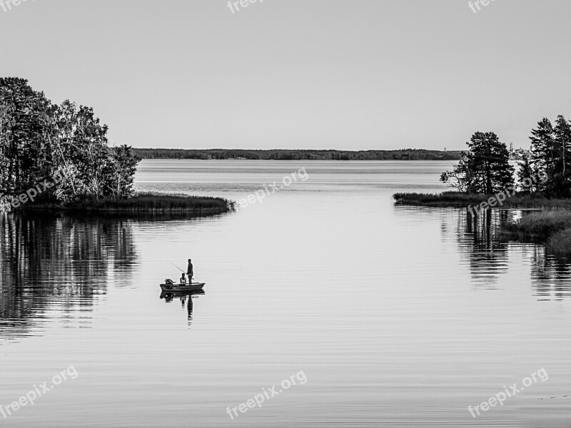 Fishing Boat Lake Summer Water