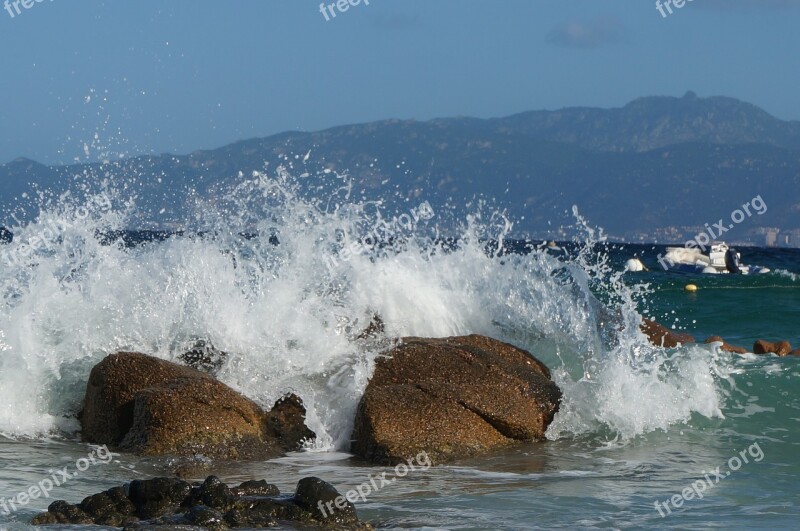 Sea Storm Corsican Rock Free Photos