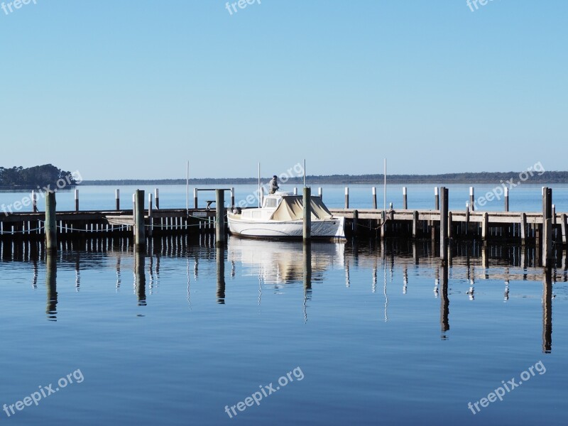 Boat Metung Water Sea Jetty