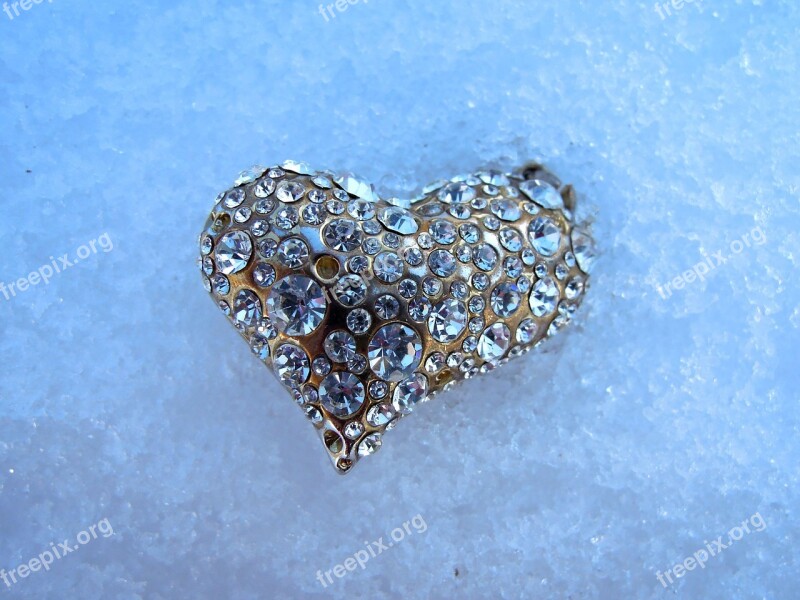 Heart Jewel Ice Snow Winter