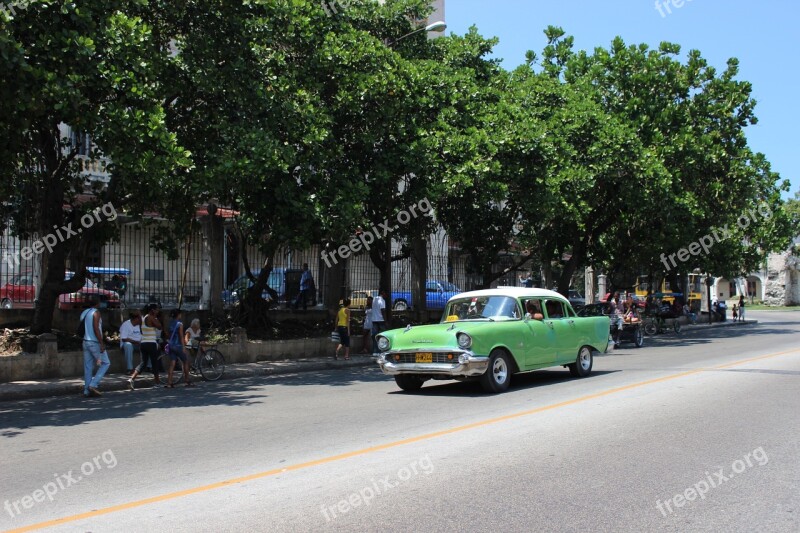 Cuba Oldtimer Summer Green Havana