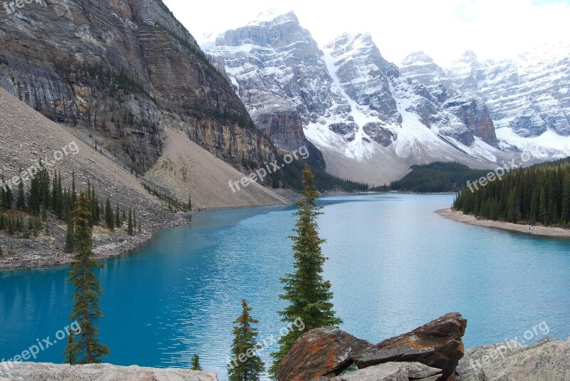 Banff Rockies Canada Lake Snow