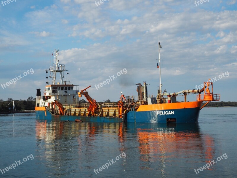 Pelican Boat Ship Water Lakes Entrance