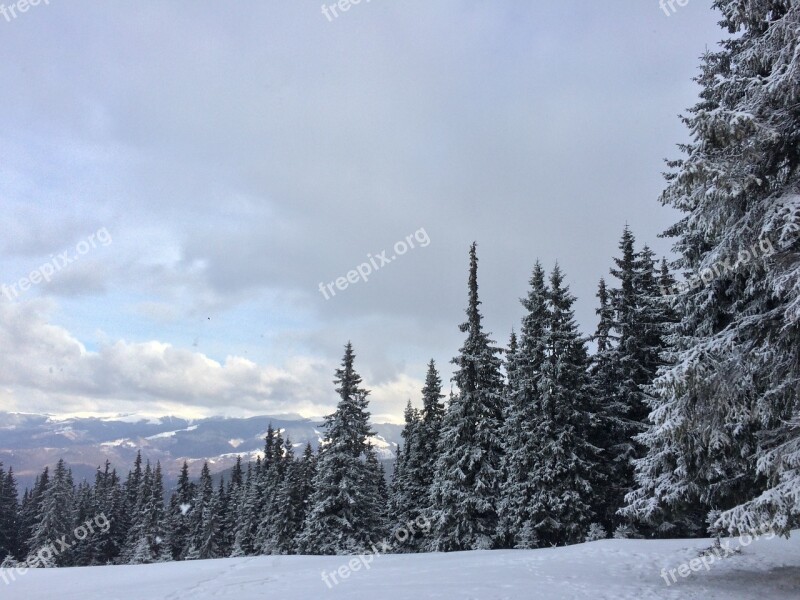 Landscape Winter Snow Sky Mountain