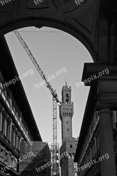 Firenze Italy Black White Europe Fiore