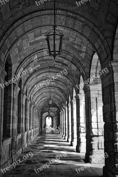 Corridor Arcade Arches Passage Perspective