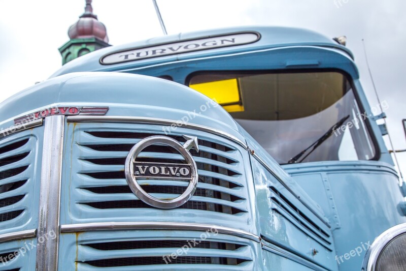 Volvo Bus Blue Signs Car